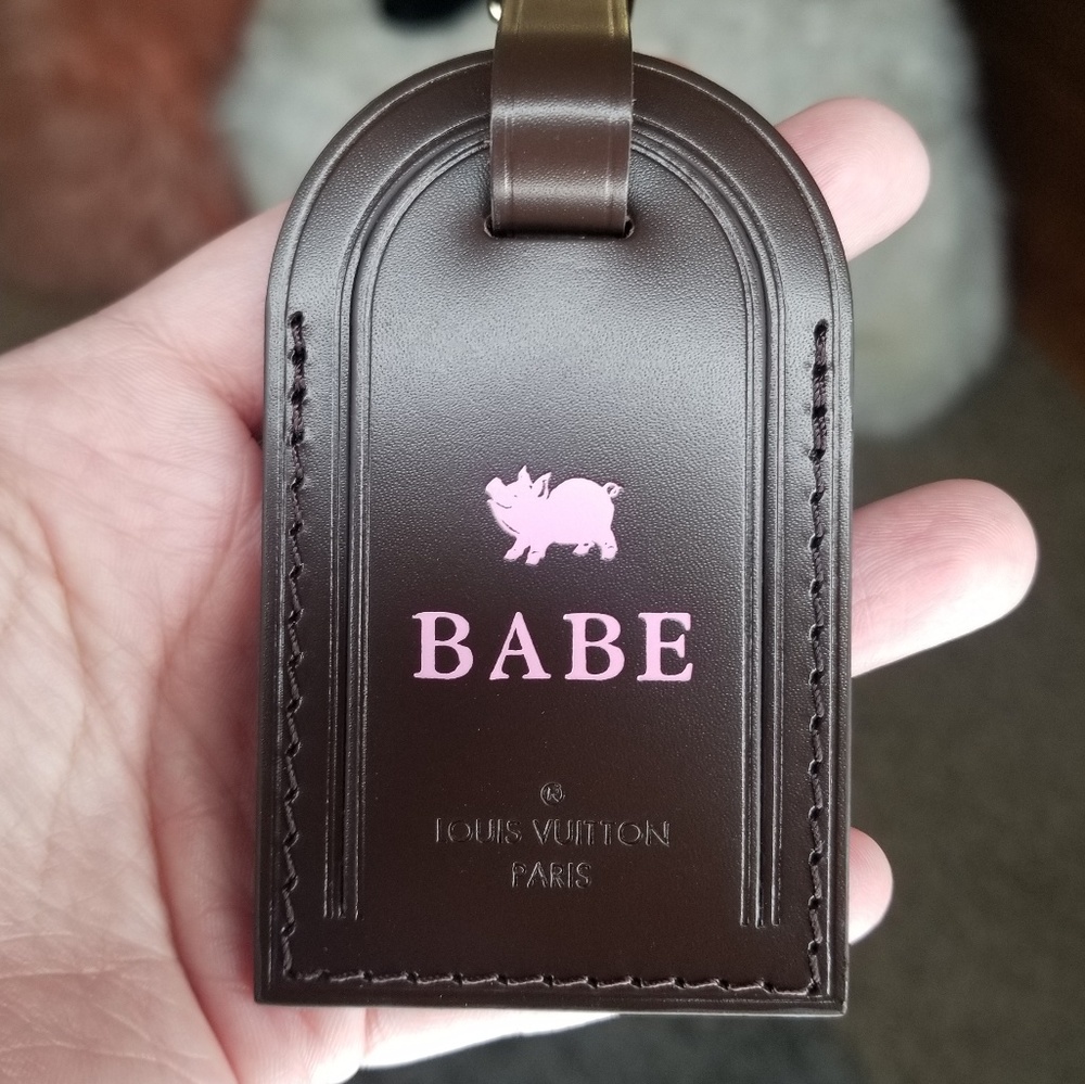 LOUIS VUITTON LARGE EBENE BROWN BABE LUGGAGE TAG - Picture 1 of 6